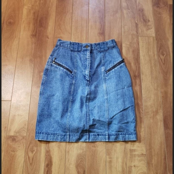 Rough wear blues denim skirt - Picture 1 of 3